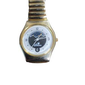 L.A. Express Gold-Tone Vintage Watch Moon Phase Dial Date Display New Old Stock